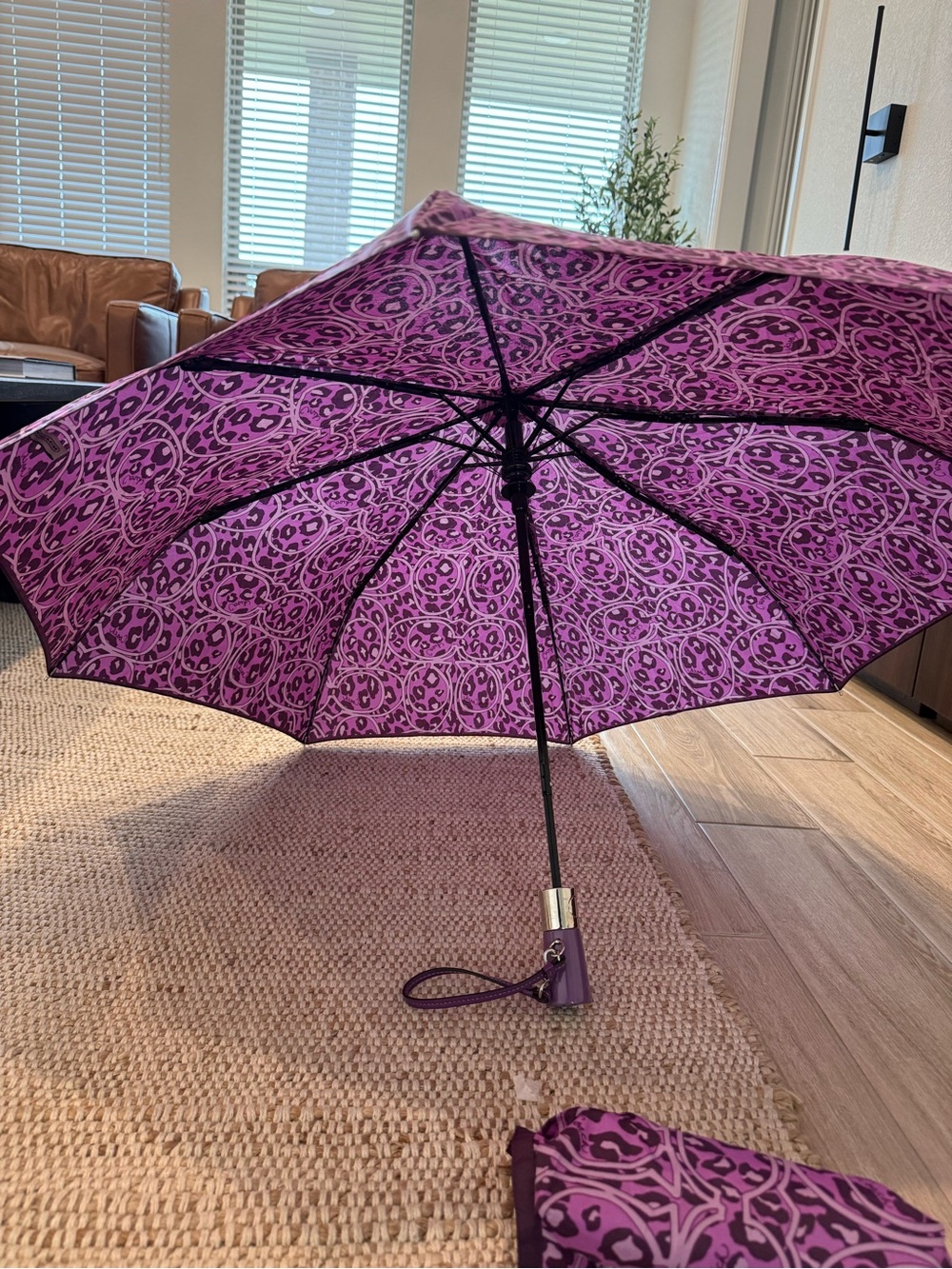 Coach Signature Leopard Print Umbrella